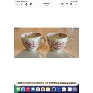 Two Tea Cups Salisbury Pink by Alfred Meakin